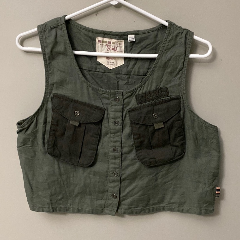 Green Army Style Vest
